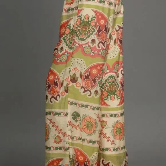 NEW Umgee Summer Boho Cotton Pants, Wide Leg, Paisley, Flowy, Casual, Large - Picture 5 of 8